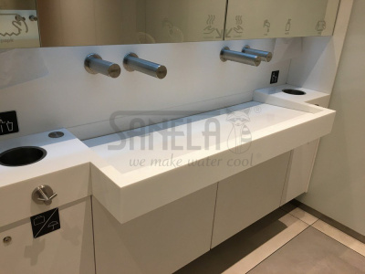 Настенный бесконтактный кран SLU 43 арт: 03430 Sanela Чехия (фото, схема)