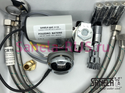 SLP 17AB Комплект для оборудования писсуара DOMINO автоматическим смывом 6В Sanela Чехия (фото, схема)