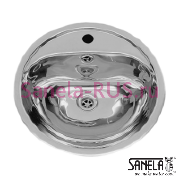 Нержавеющая овальная встраиваемая раковина SLUN 32