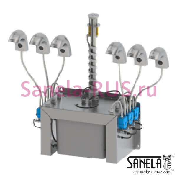 Комплект 4 автоматических крана с дозатором мыла SLU 45M4